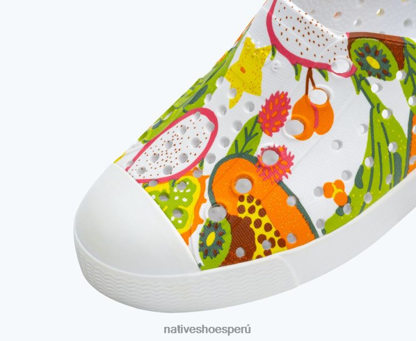 educacion fisica Native Shoes niños impresión sugarlite jefferson cáscara blanca/deslumbrante frutas tropicales HV64F8120 calzado