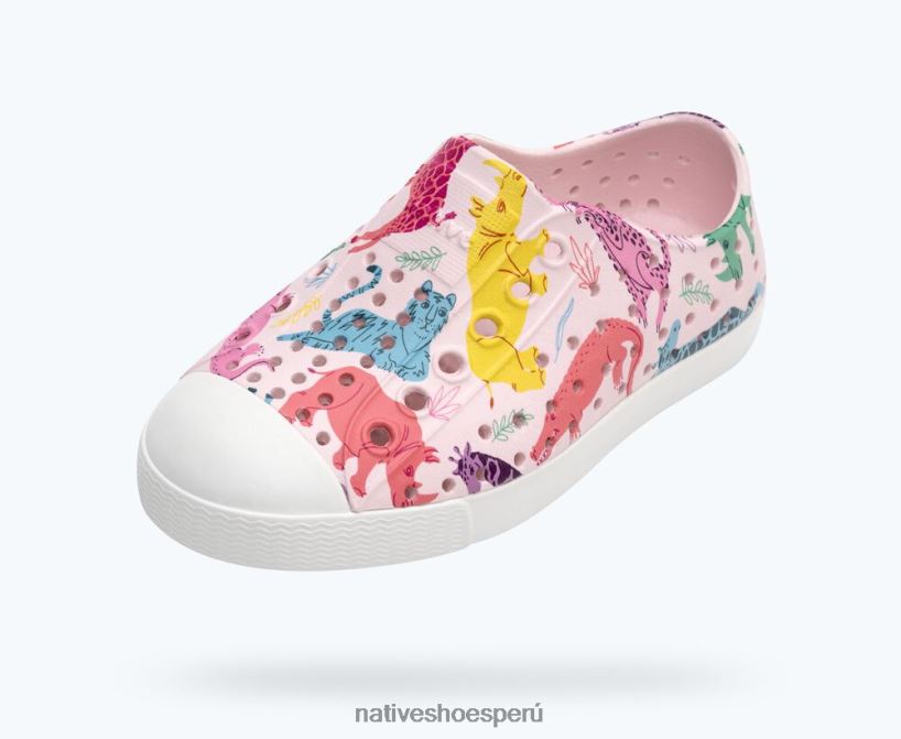 educacion fisica Native Shoes niños impresión sugarlite jefferson rosa leche/ blanco concha/ amigos del safari abanico de mar HV64F8158 calzado
