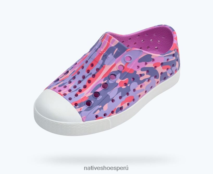 educacion fisica Native Shoes niños impresión sugarlite jefferson rosa winterberry/ blanco concha/ eucamo neblina HV64F8140 calzado