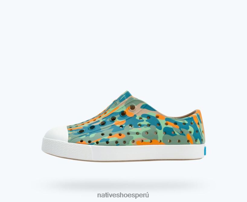 educacion fisica Native Shoes niños impresión sugarlite jefferson tostado lino/ blanco concha/ eucamo ciudad HV64F8148 calzado