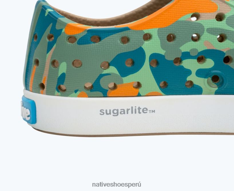 educacion fisica Native Shoes niños impresión sugarlite jefferson tostado lino/ blanco concha/ eucamo ciudad HV64F8148 calzado