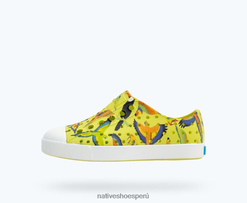 educacion fisica Native Shoes niños impresión sugarlite jefferson verde apio/ blanco concha/ pájaros tropicales uv HV64F8172 calzado