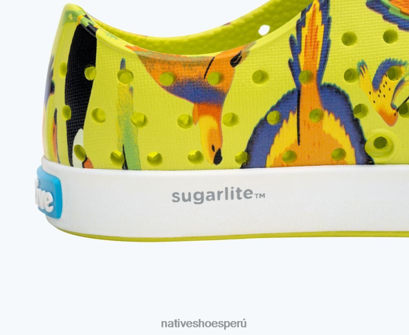 educacion fisica Native Shoes niños impresión sugarlite jefferson verde apio/ blanco concha/ pájaros tropicales uv HV64F8172 calzado