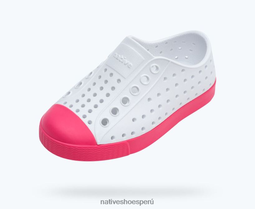 educacion fisica Native Shoes niños jefferson blanco concha/rosa deslumbrante HV64F8220 calzado