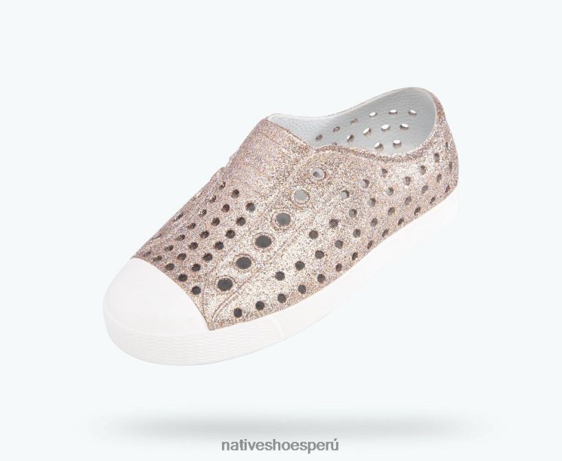 educacion fisica Native Shoes niños jefferson bling metal bling/ concha blanca HV64F8176 calzado
