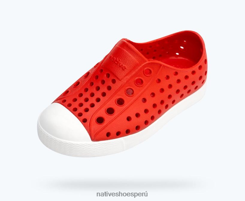 educacion fisica Native Shoes niños jefferson rojo antorcha/blanco concha HV64F8128 calzado