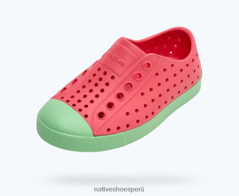 educacion fisica Native Shoes niños jefferson rosa deslumbrante/verde caramelo HV64F8117 calzado