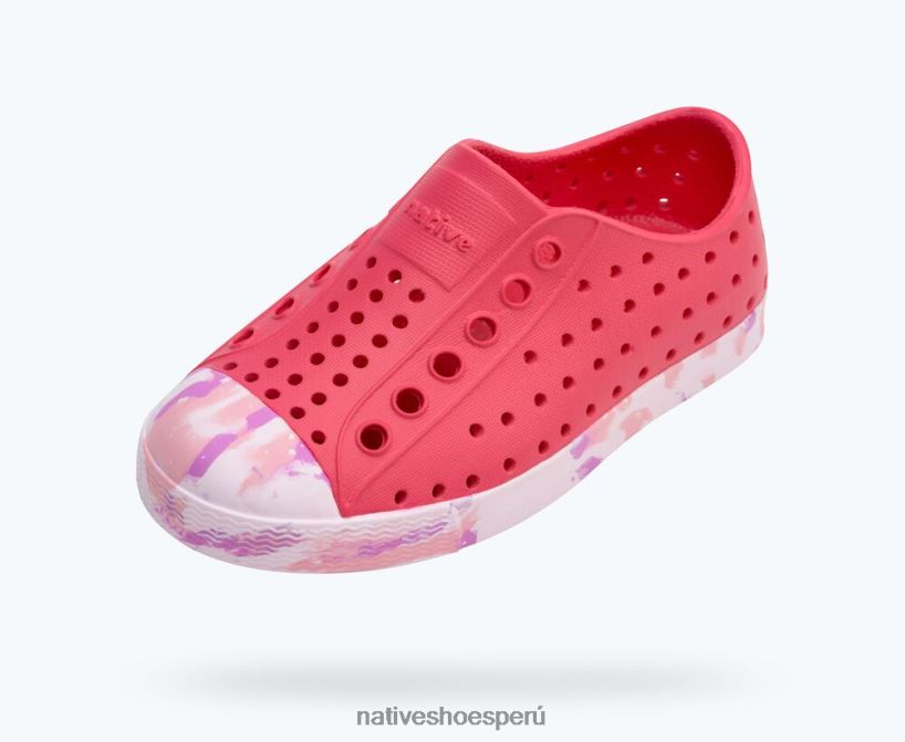 educacion fisica Native Shoes niños jefferson sugarlite jaspeado mármol rosa deslumbrante/princesa winterberry HV64F8213 calzado