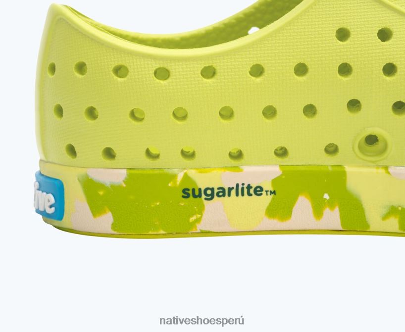 educacion fisica Native Shoes niños jefferson sugarlite jaspeado verde apio/mármol de apio dulce HV64F8184 calzado