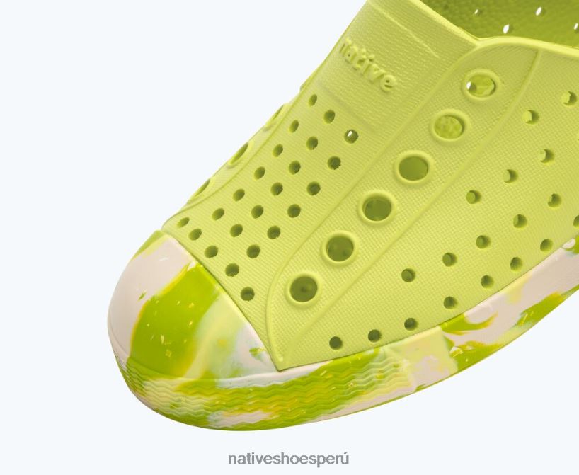 educacion fisica Native Shoes niños jefferson sugarlite jaspeado verde apio/mármol de apio dulce HV64F8184 calzado