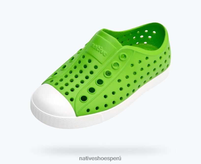 educacion fisica Native Shoes niños jefferson verde saltamontes/ blanco concha HV64F8130 calzado