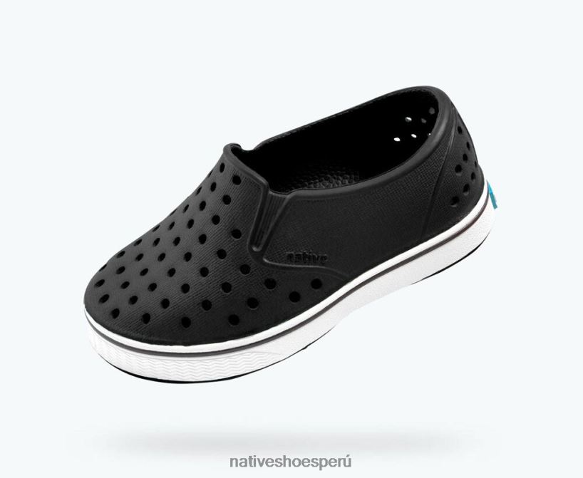educacion fisica Native Shoes niños millas Jiffy negro/blanco concha HV64F8203 calzado