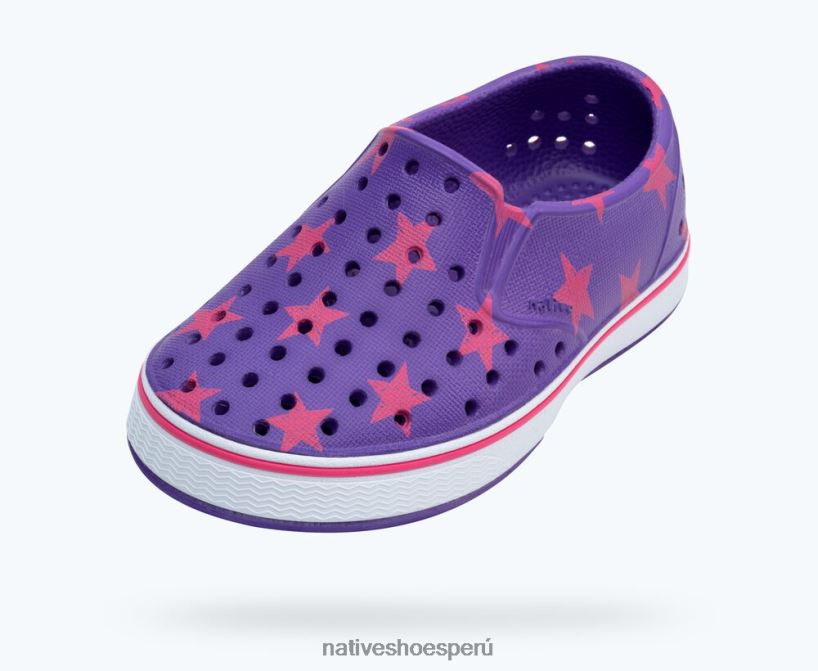 educacion fisica Native Shoes niños millas de impresión sugarlite estrella de mar violeta/ concha blanca/ estrellas deslumbrantes HV64F8179 calzado