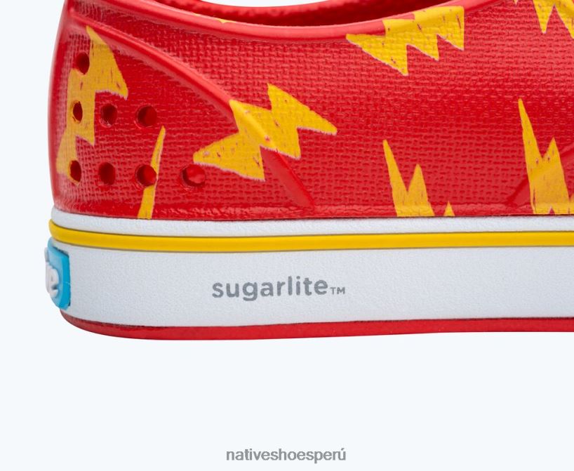 educacion fisica Native Shoes niños millas de impresión sugarlite hiperrojo/blanco concha/relámpago de crayón HV64F8171 calzado