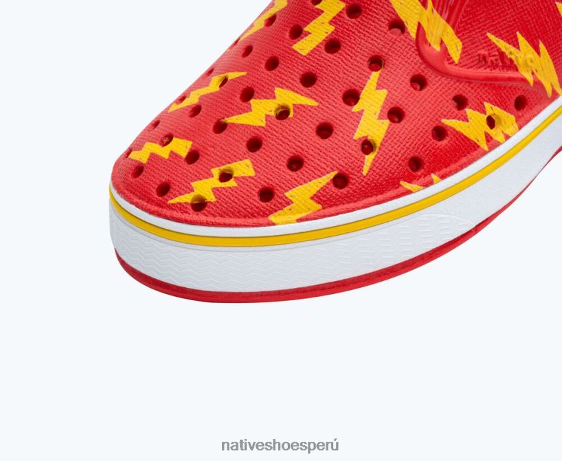 educacion fisica Native Shoes niños millas de impresión sugarlite hiperrojo/blanco concha/relámpago de crayón HV64F8171 calzado