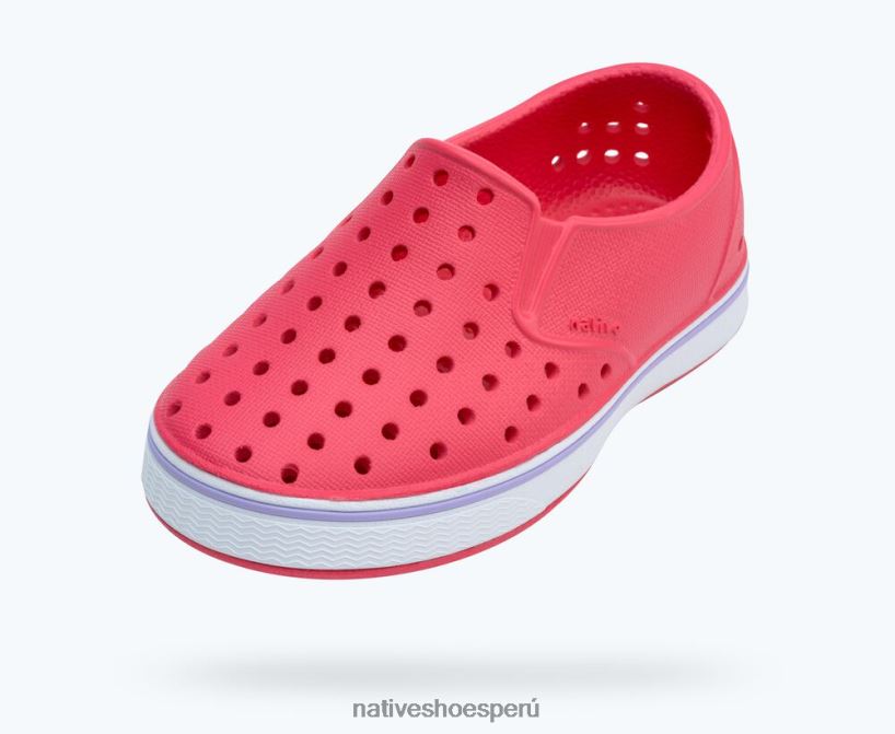 educacion fisica Native Shoes niños millas rosa deslumbrante/blanco concha/púrpura curativo HV64F8144 calzado