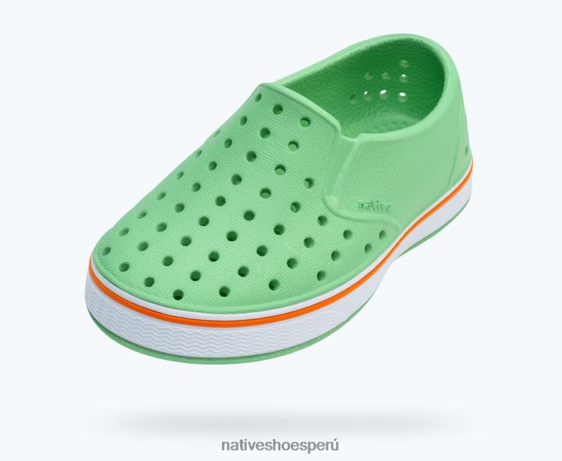 educacion fisica Native Shoes niños millas verde caramelo/ blanco concha/ naranja ciudad HV64F8173 calzado