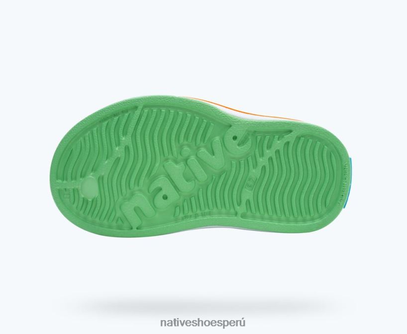 educacion fisica Native Shoes niños millas verde caramelo/ blanco concha/ naranja ciudad HV64F8173 calzado