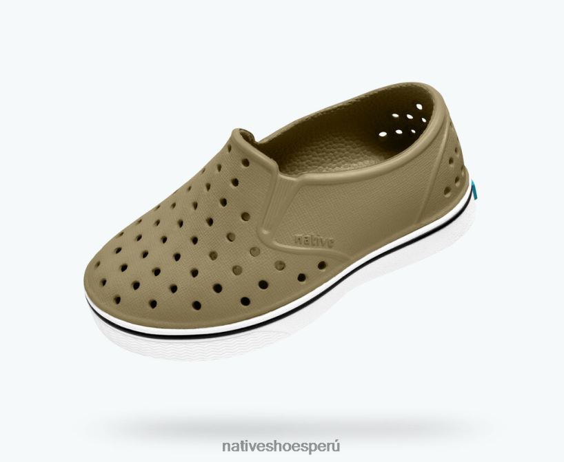 educacion fisica Native Shoes niños millas verde utili/blanco concha HV64F8161 calzado