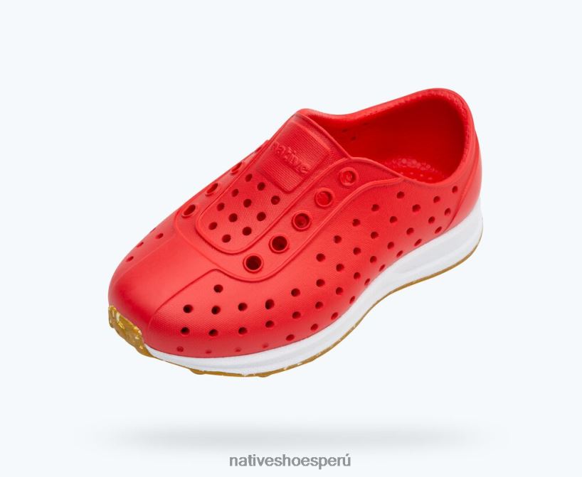 educacion fisica Native Shoes niños robbie sugarlite hiperrojo/blanco concha/puré de goma moteada HV64F8198 calzado