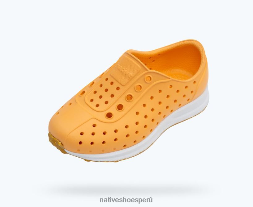 educacion fisica Native Shoes niños robbie sugarlite naranja papaya/blanco concha/puré de goma moteada HV64F8187 calzado