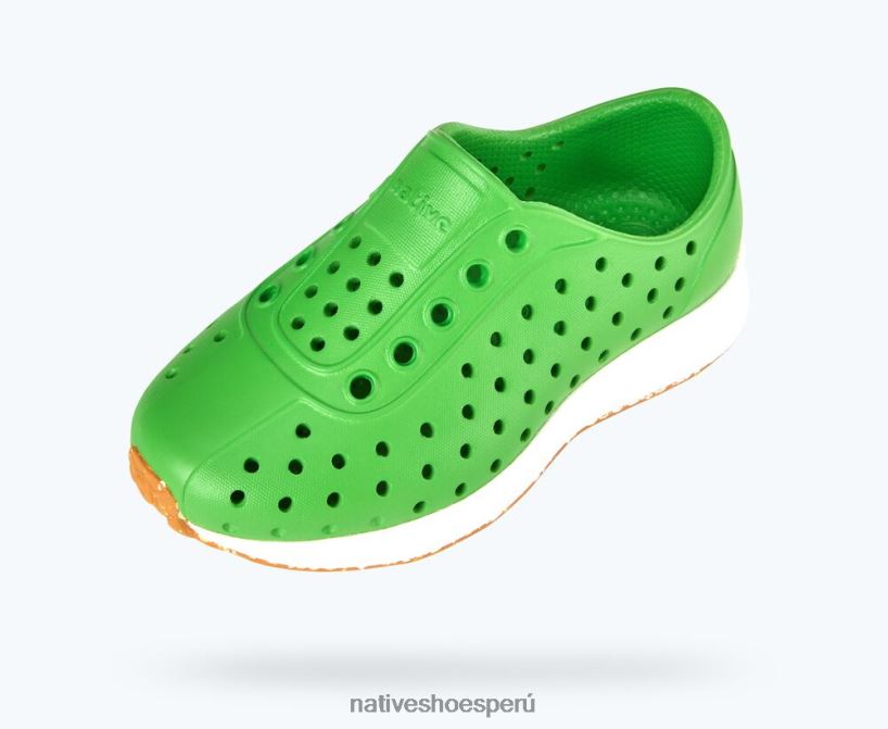 educacion fisica Native Shoes niños robbie sugarlite verde saltamontes/blanco concha/puré de goma moteada HV64F8152 calzado