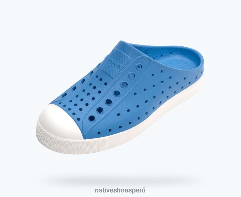 educacion fisica Native Shoes niños zueco jefferson sugarlite azul descansado/blanco concha HV64F8121 calzado