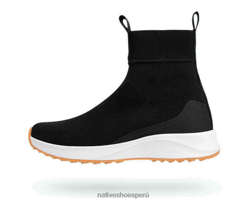 educacion fisica Native Shoes hombres hidrotejido nova Jiffy negro/ blanco concha/ caucho natural HV64F813 calzado