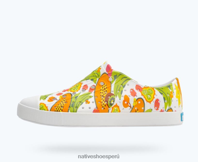 educacion fisica Native Shoes hombres impresión sugarlite jefferson cáscara blanca/deslumbrante frutas tropicales HV64F856 calzado