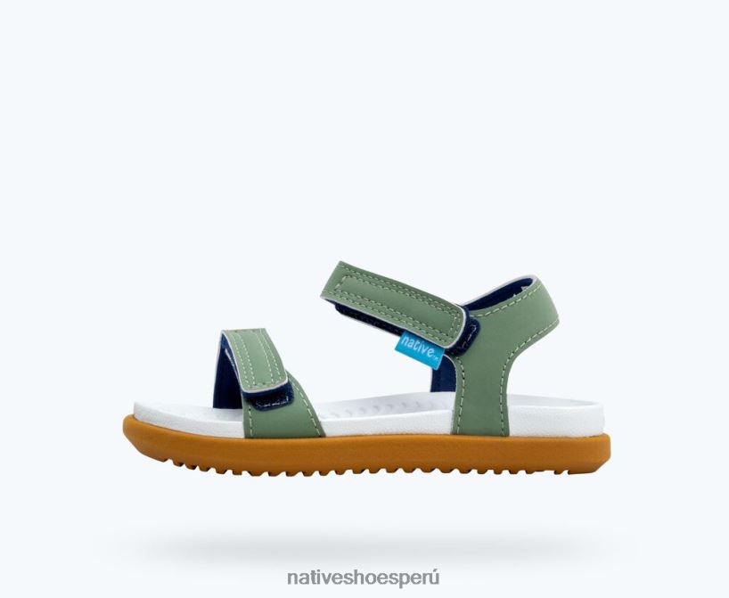 educacion fisica Native Shoes niños charley sugarlite verde lago/blanco concha/marrón caramelo HV64F8111 calzado