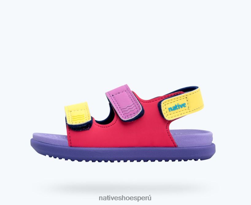 educacion fisica Native Shoes niños frankie sugarlite rosa deslumbrante/púrpura curativo/púrpura neblina/correa de bayas de invierno matutinas HV64F8107 calzado