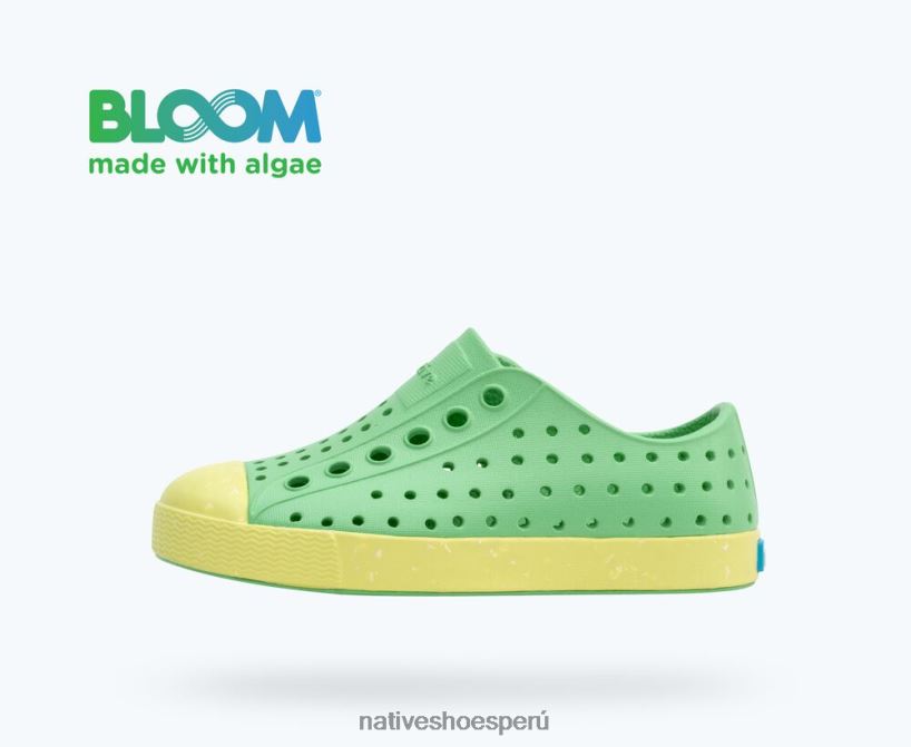 educacion fisica Native Shoes niños flor de jefferson verde caramelo/ verde apio/ motas de concha HV64F8180 calzado