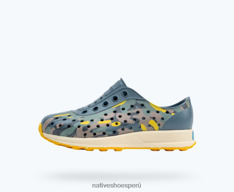 educacion fisica Native Shoes niños impresión robbie sugarlite Gris clima/blanco hueso/eucamo fresia/caucho moteado de fresia HV64F8199 calzado