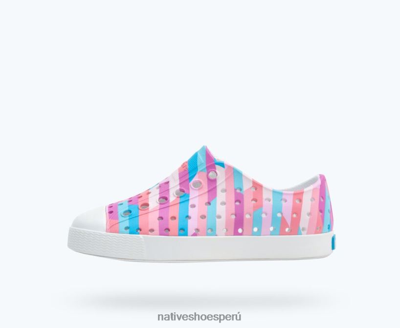 educacion fisica Native Shoes niños impresión sugarlite jefferson blanco concha/multi rayas pastel 2 HV64F8248 calzado
