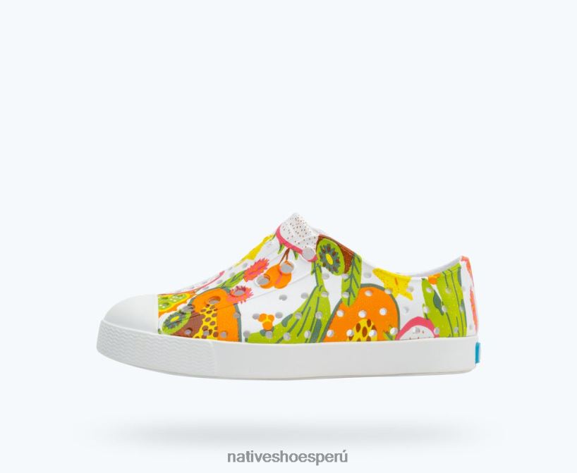 educacion fisica Native Shoes niños impresión sugarlite jefferson cáscara blanca/deslumbrante frutas tropicales HV64F8120 calzado