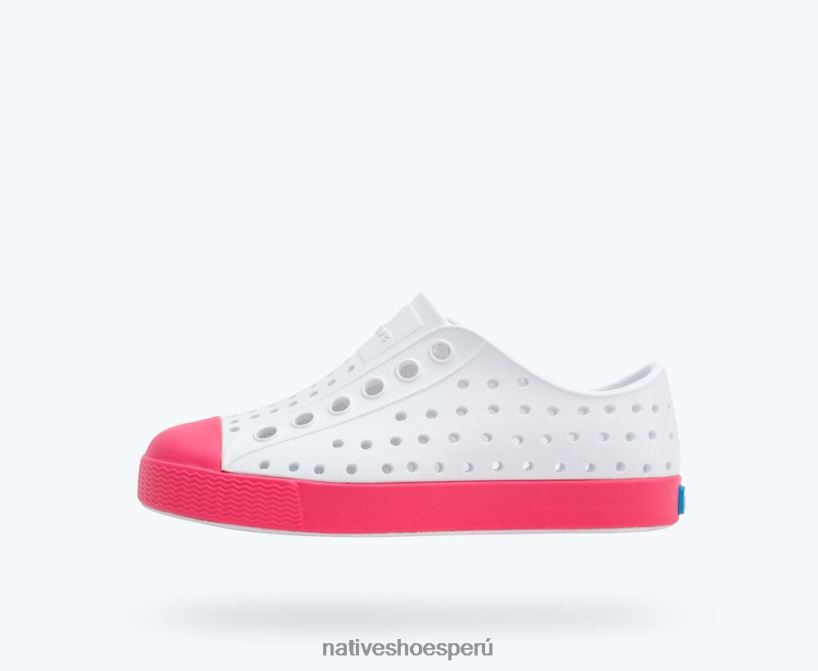 educacion fisica Native Shoes niños jefferson blanco concha/rosa deslumbrante HV64F8220 calzado