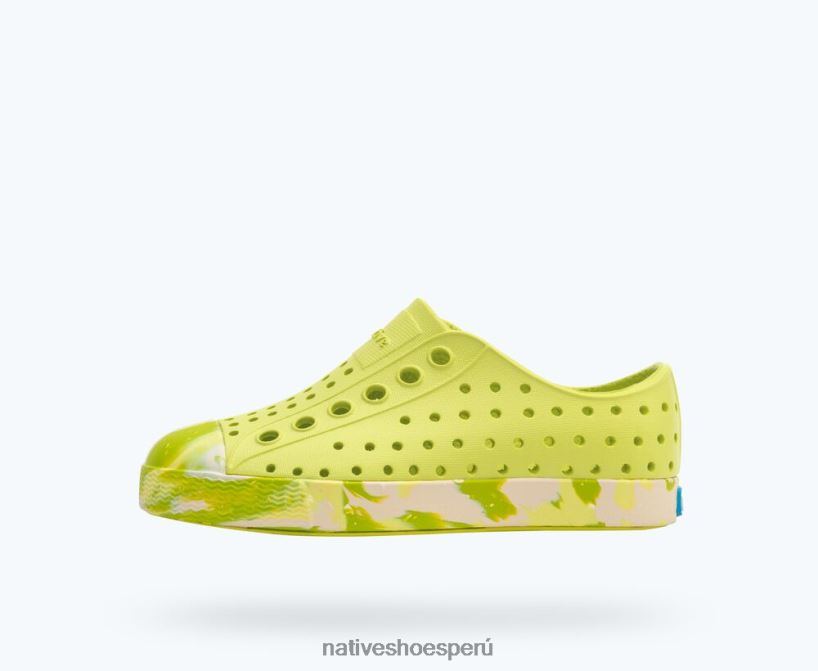 educacion fisica Native Shoes niños jefferson sugarlite jaspeado verde apio/mármol de apio dulce HV64F8184 calzado