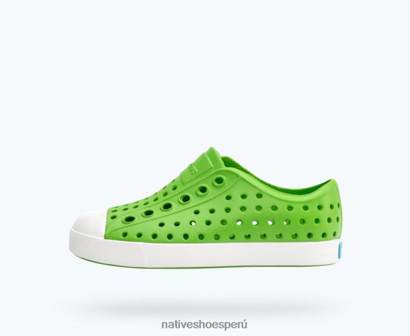 educacion fisica Native Shoes niños jefferson verde saltamontes/ blanco concha HV64F8130 calzado
