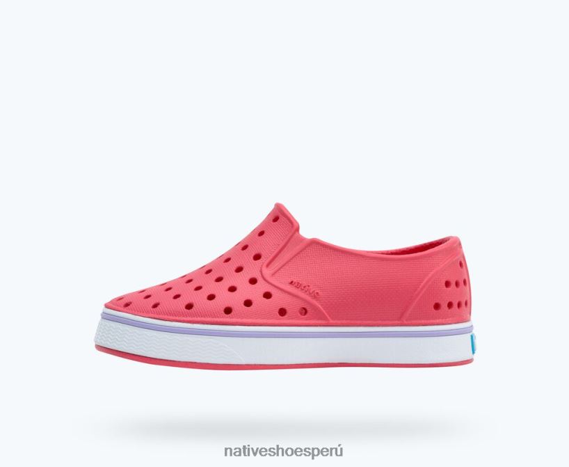 educacion fisica Native Shoes niños millas rosa deslumbrante/blanco concha/púrpura curativo HV64F8144 calzado